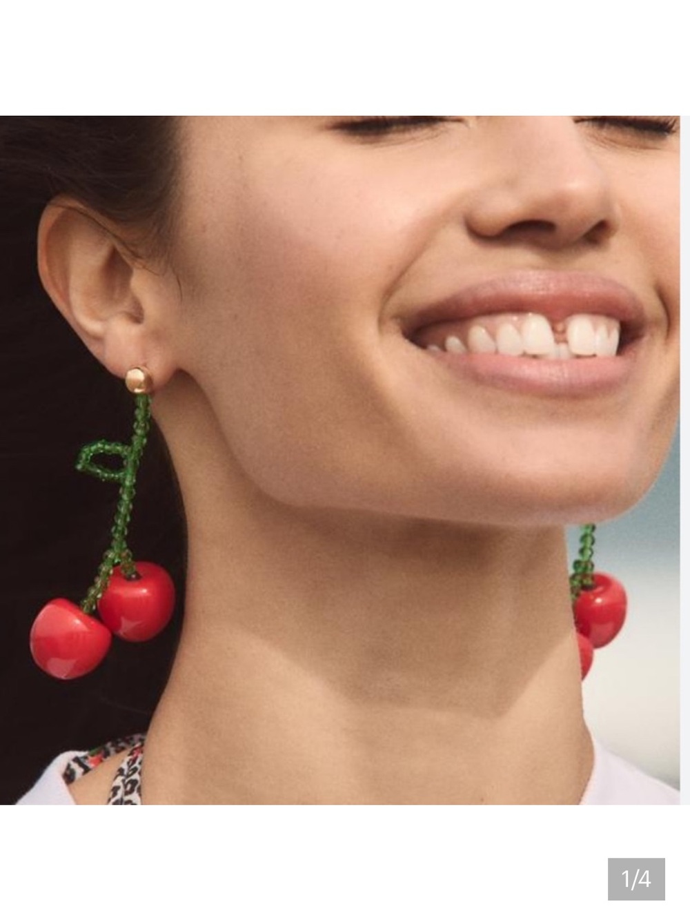 Zara NWT cherry bead earrings 1011/031